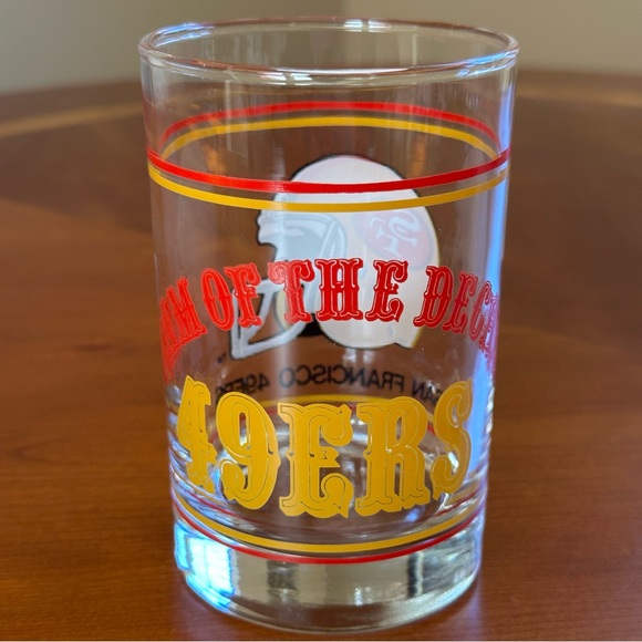 Vintage San Francisco 49ers Team of the Decade 12 oz Glasses 1980s NFL SET OF 4 - Picture 3 of 6